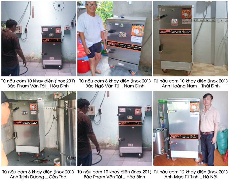 Khách hàng sử dụng tủ nấu cơm điện inox 201 NEWSUN