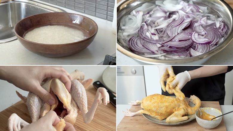 Sơ chế nguyên liệu - Cách nấu cơm gà Tam Kỳ chuẩn vị